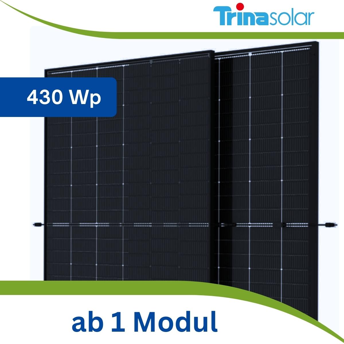 TrinaSolar Vertex S+ TSM-430NEG9RC.27 430 Wp bifaziales Glas-Glas Solarmodul Full Black (FB)